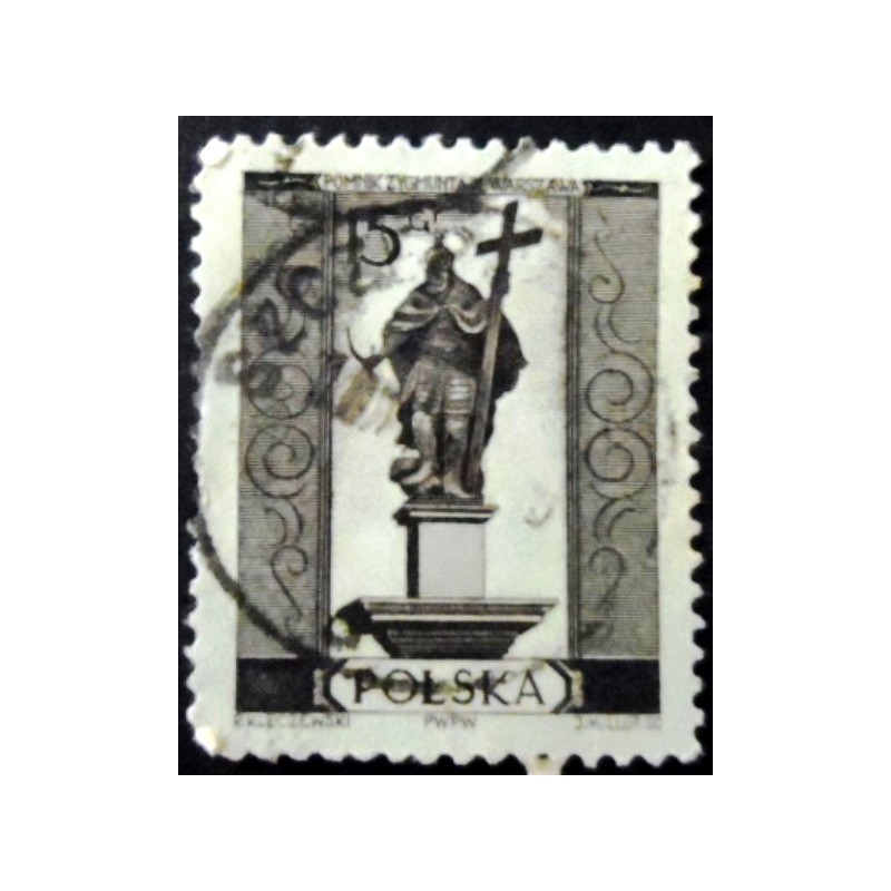 Selo postal da Polônia de 1955 Zygmunt III Waz