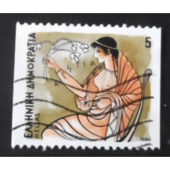 Selo postal da Grécia de 1986 Hestia U