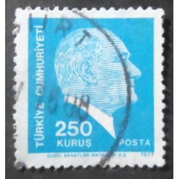 Selo postal da Turquia de 1977 Kemal Ataturk 250