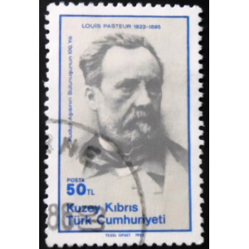 Selo postal do Chipre do Norte de 1985 Louis Pasteur