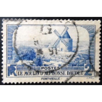 Selo postal da França 1936 The Mill of Alphonse Daudet U