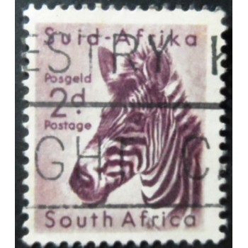 Imagem similar á do selo postal da África do Sul de 1954 Mountain Zebra