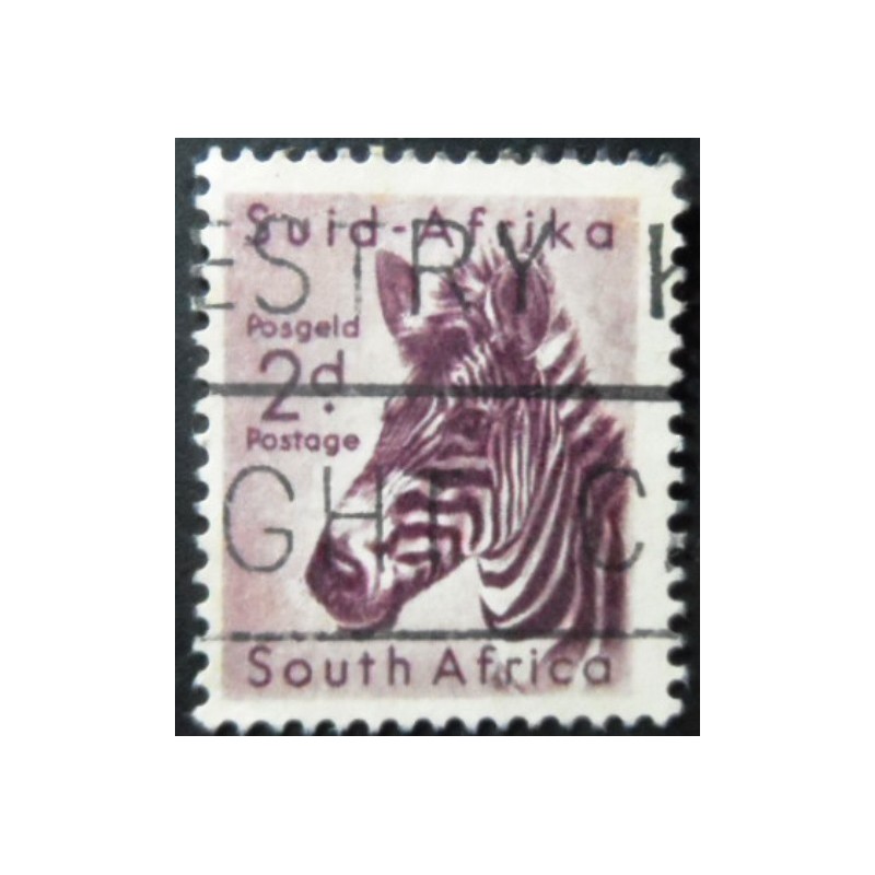 Imagem similar á do selo postal da África do Sul de 1954 Mountain Zebra