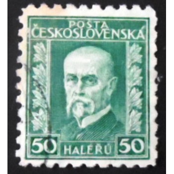 Imagem similar à do selo postal da Tchecoslováquia de 1926 Tomáš Garrigue Masaryk 50 U