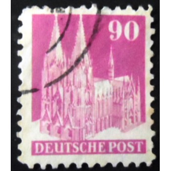 Selo postal da Alemanha de 1949 Cologne Cathedral 90 SEV