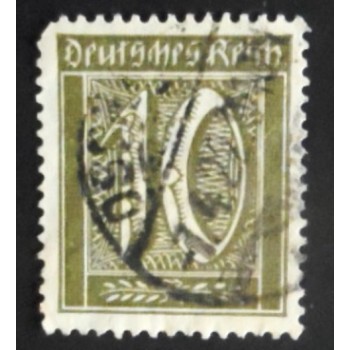 Selo postal da Alemanha Reich de 1921 Numeral 10