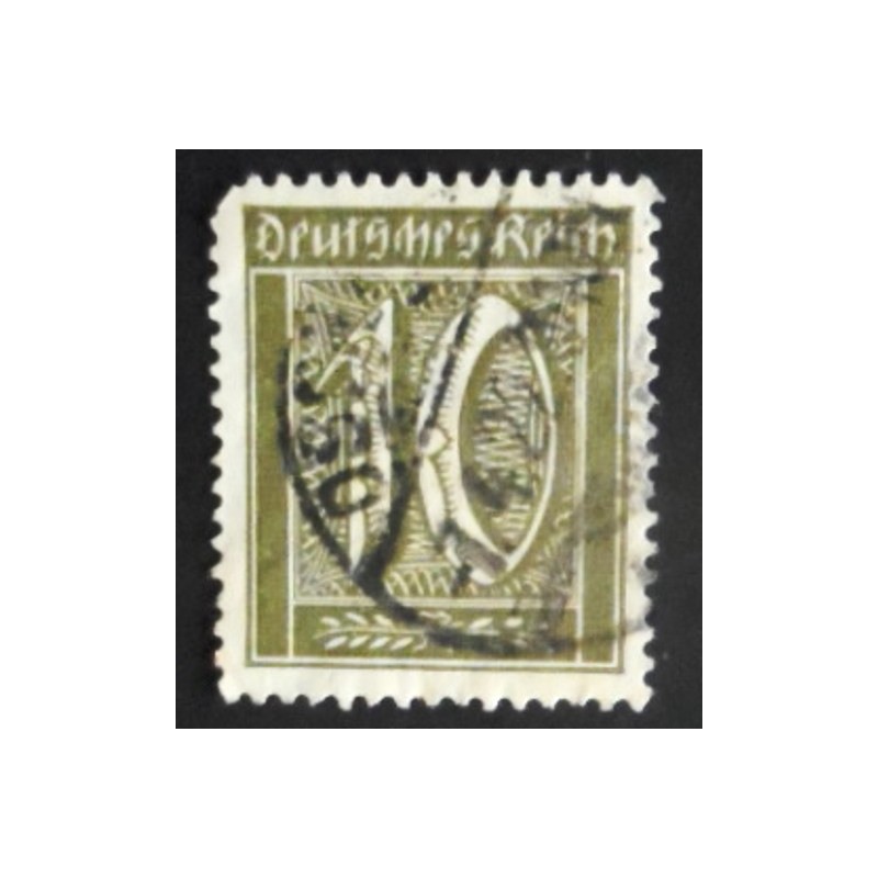 Selo postal da Alemanha Reich de 1921 Numeral 10