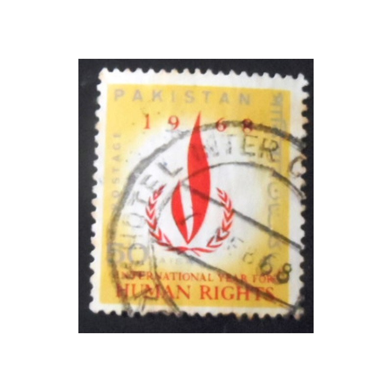 Selo postal do Paquistão de 1968 Human Rights Emblem