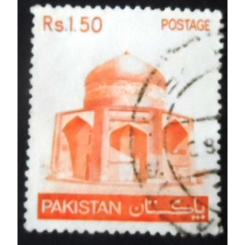 Imagem similar à do selo postal do Paquistão de 1979 Mausoleum of Ibrahim Khan Makli Thatta