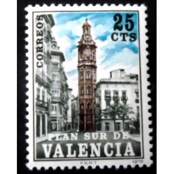 Selo postal da Espanha de 1978 Tower of Santa Catalina