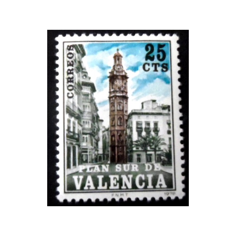 Selo postal da Espanha de 1978 Tower of Santa Catalina