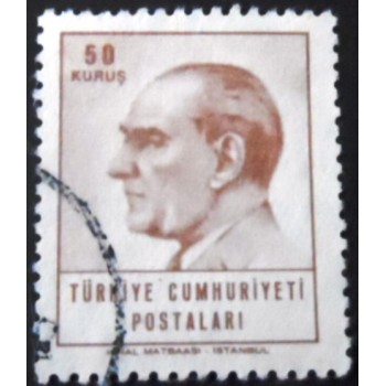 Selo postal da Turquia de 1965 Ataturk 50