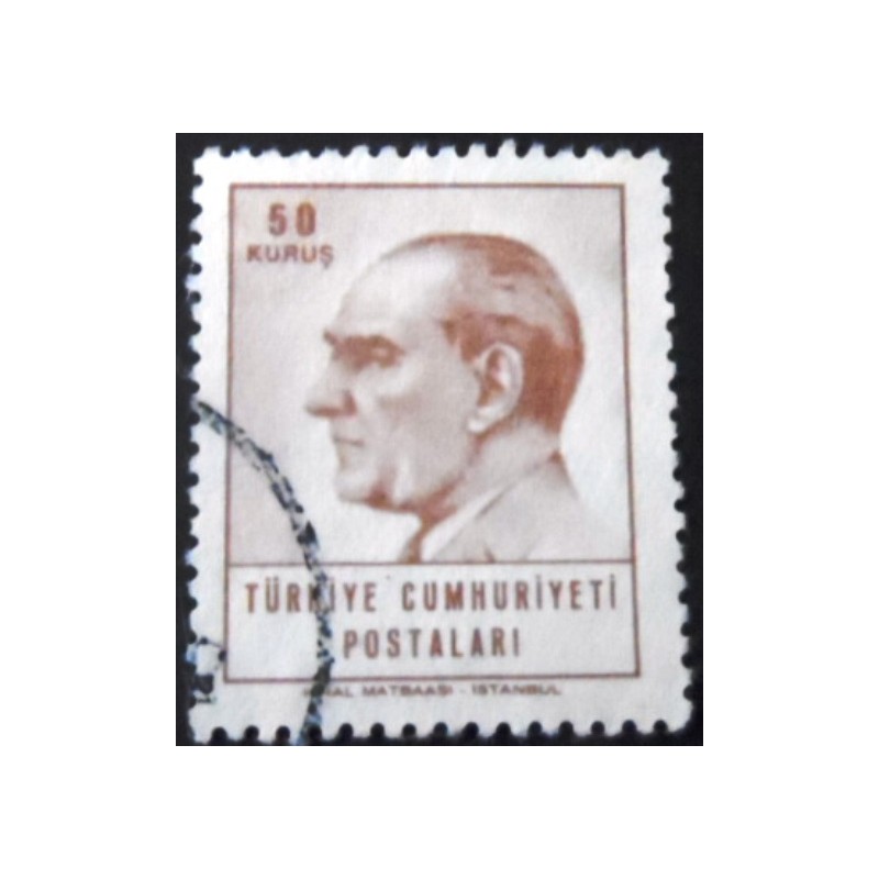 Selo postal da Turquia de 1965 Ataturk 50