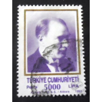 Selo postal de Turquia de 1993 Kemal Ataturk 5000