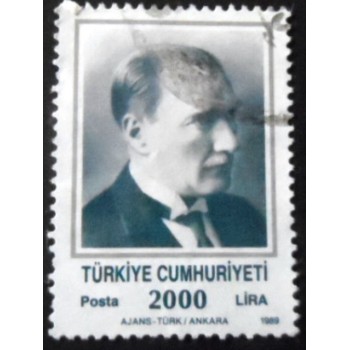 Selo postal de Turquia de 1989 Kemal Ataturk 2000