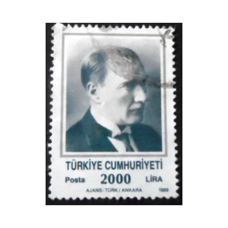 Selo postal de Turquia de 1989 Kemal Ataturk 2000