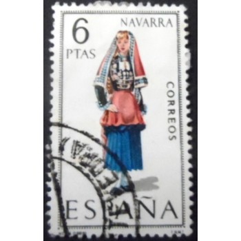 Selo postal da Espanha de 1968 Navarra U