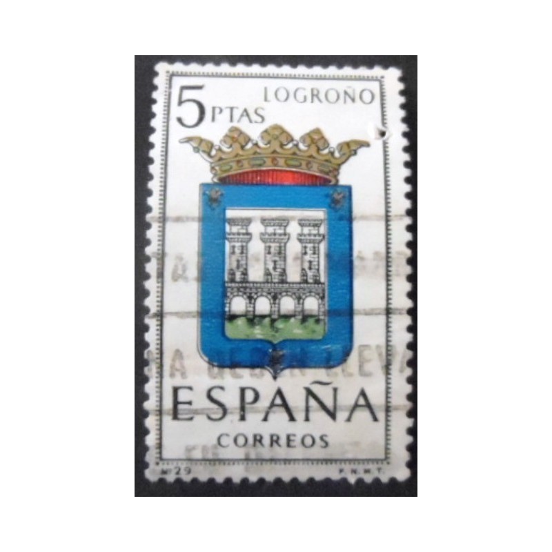 Selo postal da Espanha de 1964 Logroño U