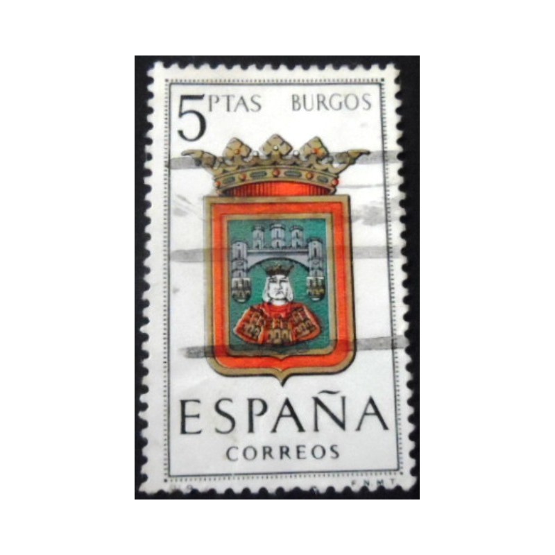 Selo postal da Espanha de 1962 Burgos U