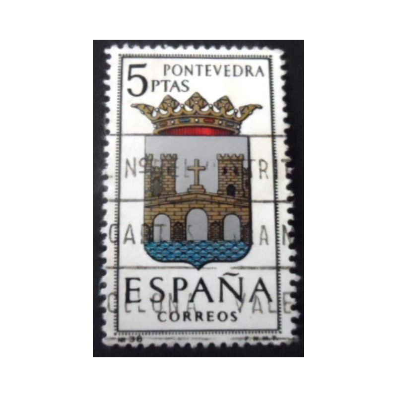 Selo postal da Espanha de 1965 Pontevedra