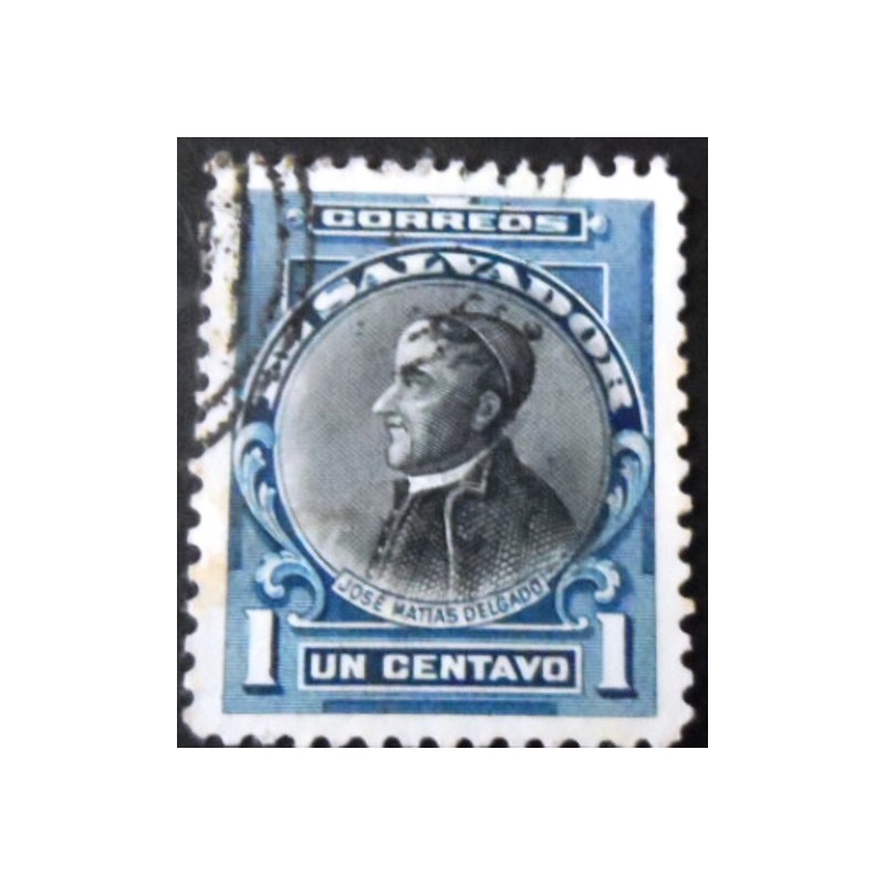 Selo postal de El Salvador de 1912  José Matías Delgado y de León