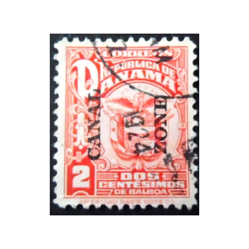 Selo postal da Zona do Canal de 1924 Coat of arms 2