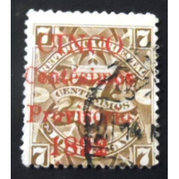 Selo postal do Uruguai de 1892 Definitive Overprinted