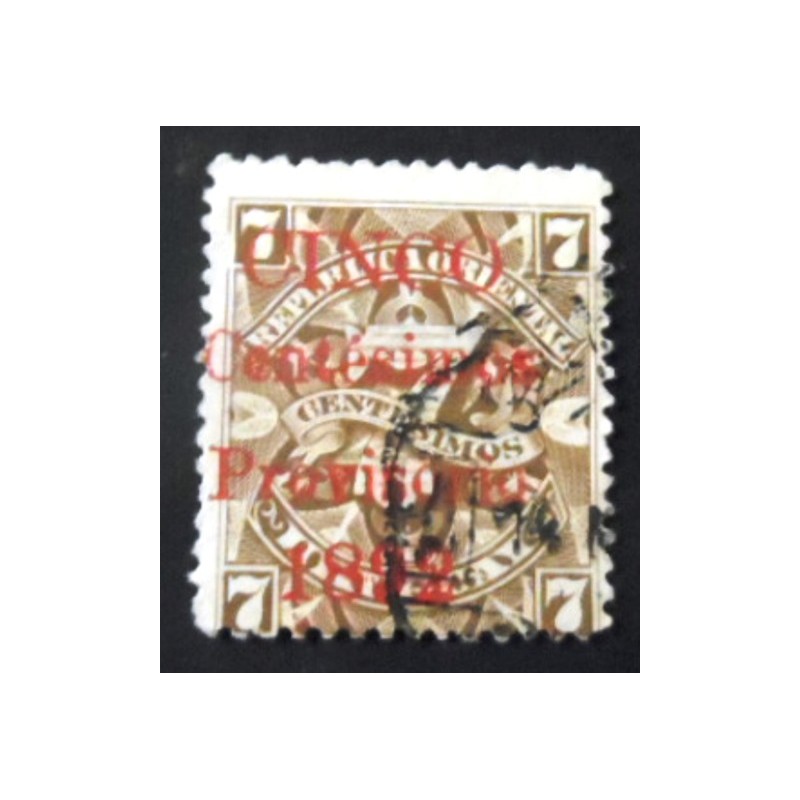 Selo postal do Uruguai de 1892 Definitive Overprinted