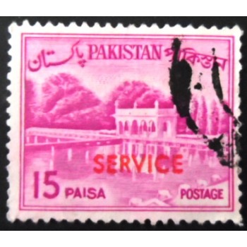 Selo postal do Paquistão de 1965 Shalimar Gardens 15 D