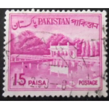 Selo postal do Paquistão de 1965 Shalimar Gardens 15