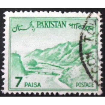 Selo postal do Paquistão de 1964 Shalimar Gardens 7