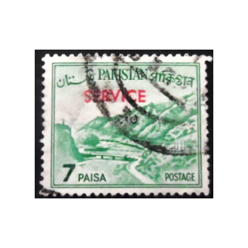 Selo postal do Paquistão de 1961 Khyber Pass 7 D