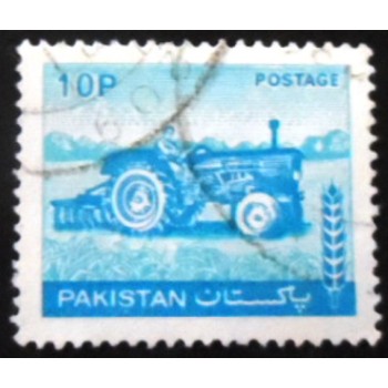 Selo postal do Paquistão de 1979 Tractor 10