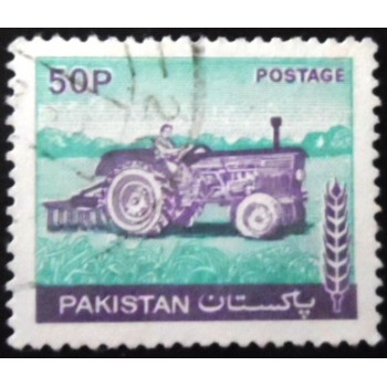Selo postal do Paquistão de 1979 Tractor 50 U