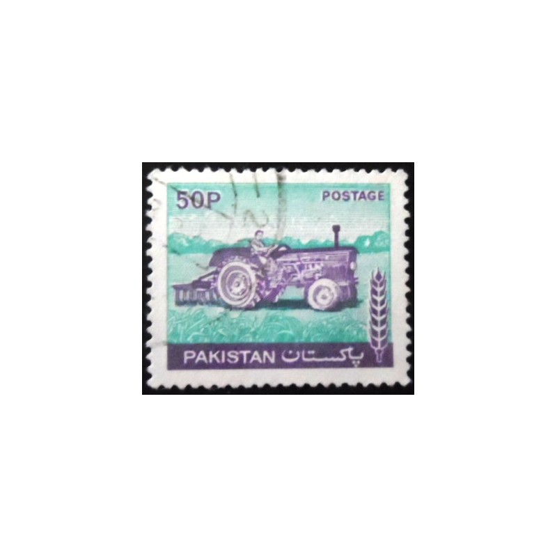 Selo postal do Paquistão de 1979 Tractor 50 U