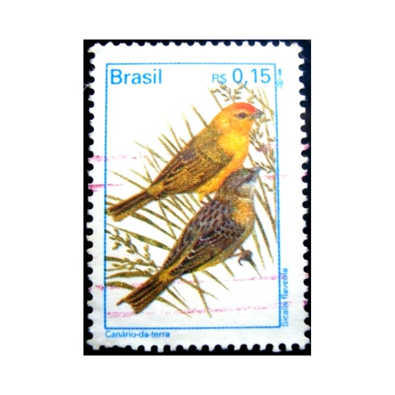 Imagem similar à do selo postal Definitivo do Brasil de 1995 Canário da Terra