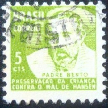 Imagem similar à do selo postal do Brasil de 1968 - Padre Bento H 13 U