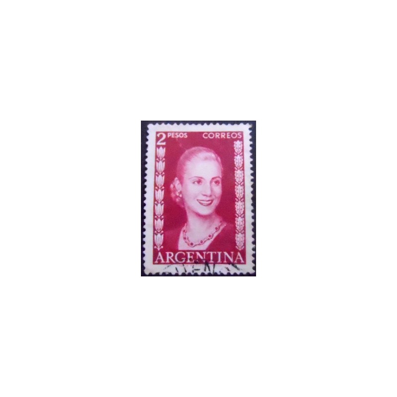 Imagem similar á do selo postal da Argentina de 1952 Eva Perón 2