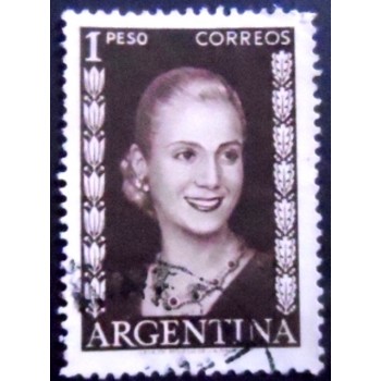 Imagem similar à do selo postal da Argentina de 1952 Eva Perón 1 SEV