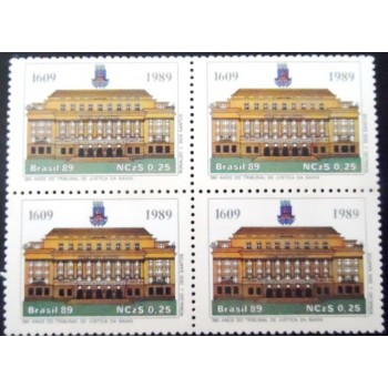 Quadra de selos postais do Brasil de 1989 Tribunal de Justiça M