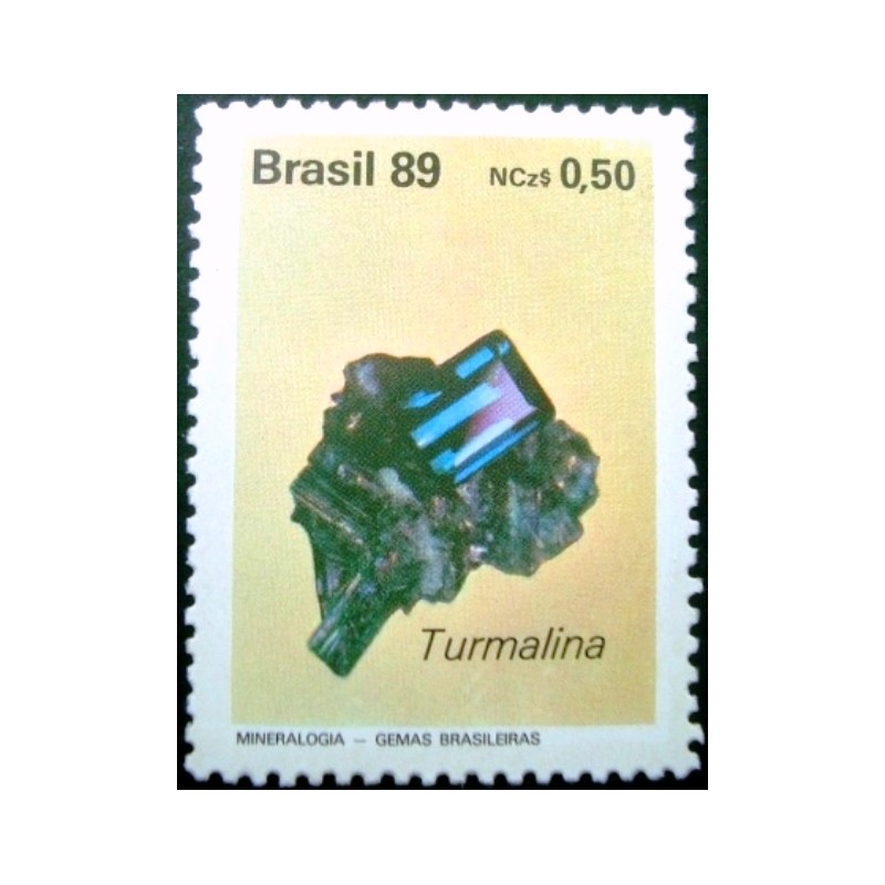 Selo postal do Brasil de 1989 Turmalina M