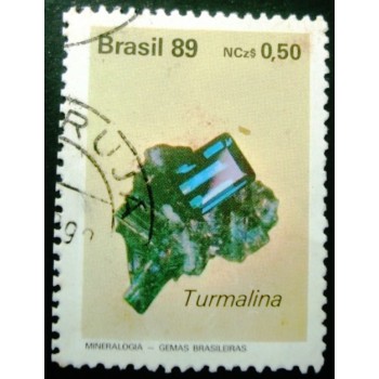 Selo postal do Brasil de 1989 Turmalina U