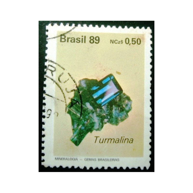 Selo postal do Brasil de 1989 Turmalina U