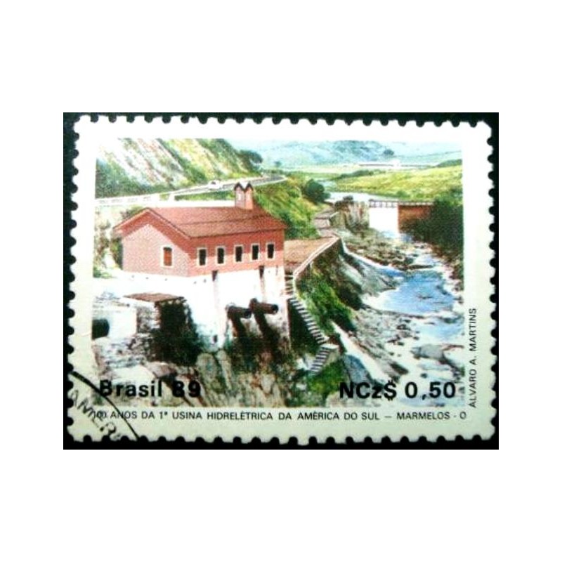 Selo postal do Brasil de 1989 Marmelos U