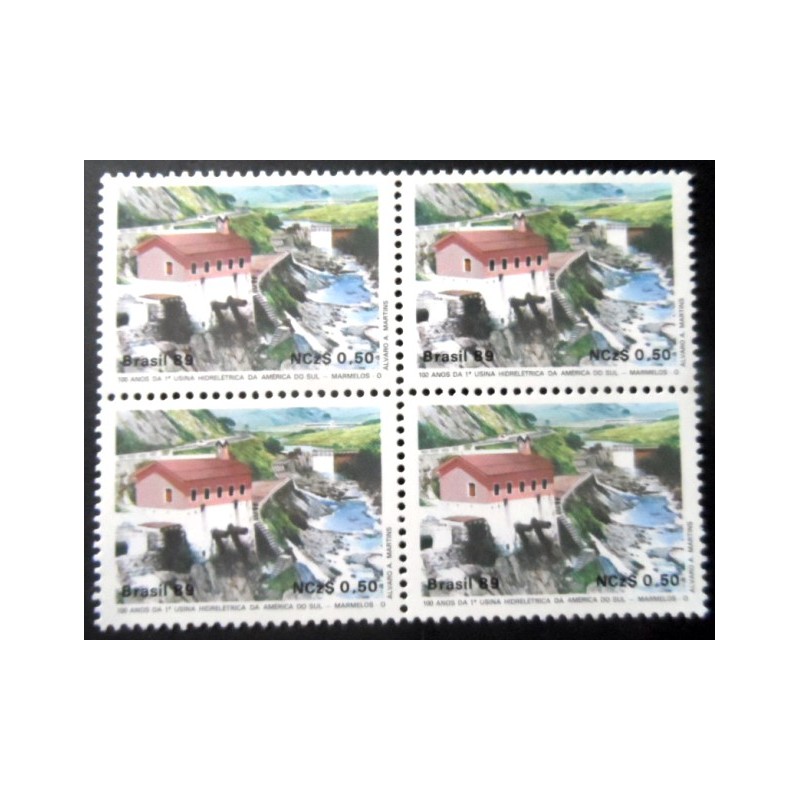 Quadra de selos postais do Brasil de 1989 Marmelos M