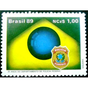 Selo postal do Brasil de 1989 Polícia Federal M