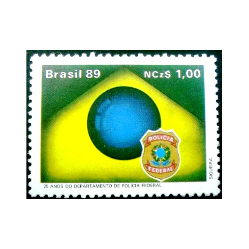 Selo postal do Brasil de 1989 Polícia Federal M