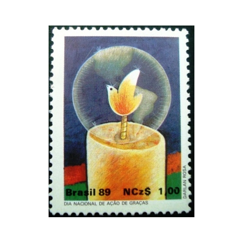 Selo postal do Brasil de 1989 Vela M