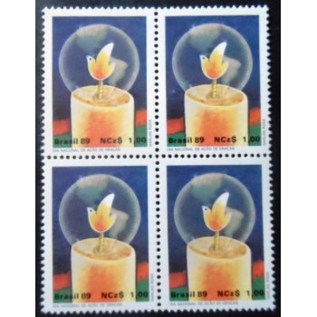 Quadra de selos postais do Brasil de 1989 Ação de Graças M