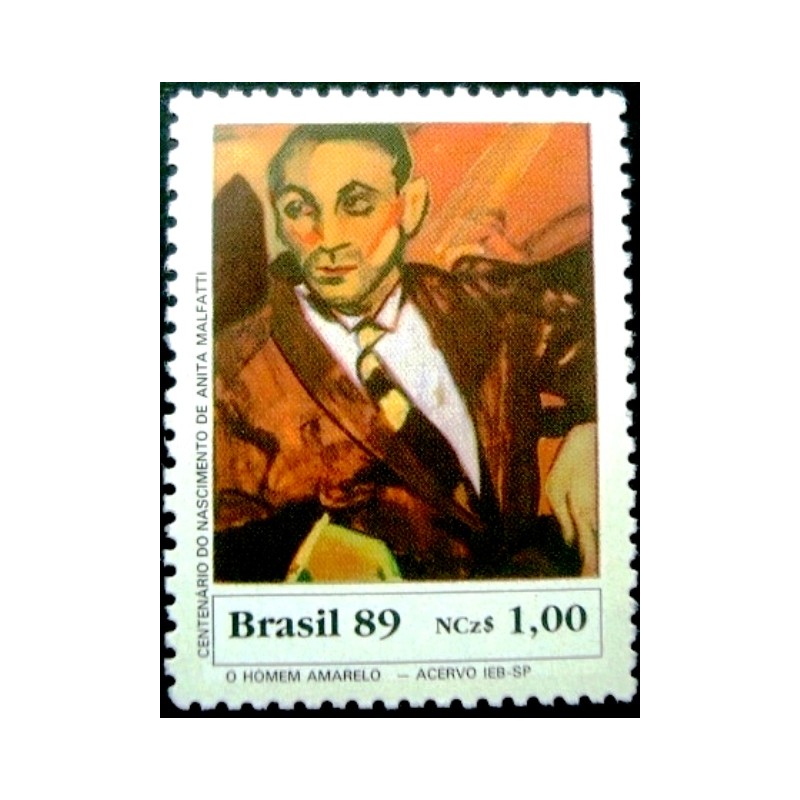 Selo postal do Brasil de 1989 O Homem Amarelo M